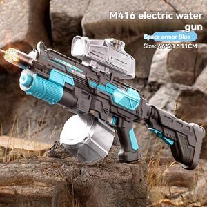 Hot M416 Pistola de agua eléctrica Potente pistola de chorro de agua automática de alta capacidad con tapa de fuego Light-up Summer Outdoor Toy para niños - Product Image 6