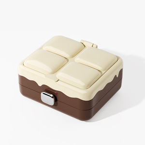 Portable Jewelry Box With Mirror Mini Storage <b>Case</b> For <b>Earrings</b> Rings Travel Use - Product Image 2