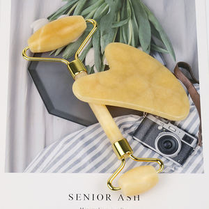 <span class=keywords><strong>Rouleau</strong></span> <span class=keywords><strong>de</strong></span> <span class=keywords><strong>Jade</strong></span> Jaune Naturel Spécial pour les Soins <span class=keywords><strong>de</strong></span> la Peau Ensemble Gua Sha Jaune Ensemble <span class=keywords><strong>de</strong></span> Planche Guasha Jaune - Product Image 4
