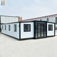 Villa préfabriquée de luxe 40 pieds x 20 pieds, 2 à 5 chambres, maison conteneur pliable et extensible, maison mobile portable, mini-maison isolée pour usage hôtelier