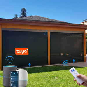 Quảng Châu thông minh điều khiển cơ giới ngoài trời Rèm ziptrack Rèm trắng màu xám Con lăn Shades cho Patio ban công với in - Product Image 5