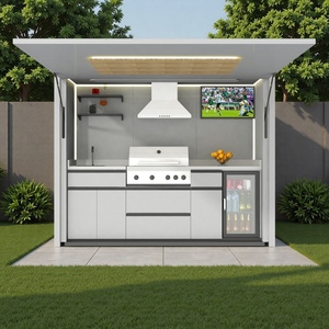 ครัวกลางแจ้งดีไซน์สแตนเลสสีดำพร้อมเตาย่า<span class=keywords><strong>ง</strong></span>และอ่า<span class=keywords><strong>ง</strong></span>ล้างจาน - Product Image 2