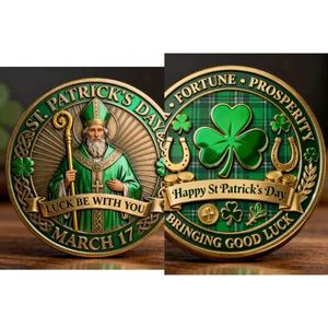 Pièces de monnaie porte-bonheur commémoratives de la Saint-<span class=keywords><strong>Patrick</strong></span> pour accessoires de fête, présentation de festival et souvenirs - Product Image 6