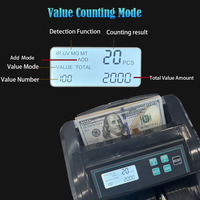 Compteur de billets H-308 - Mode par lots, avec écran LCD, détection UV/MG/IR, comptage de valeur 1100 pièces/min