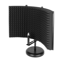 Yinyu MA323 Grand écran d'isolation acoustique pliable à 3 panneaux avec support pour enregistrement vocal et podcasting
