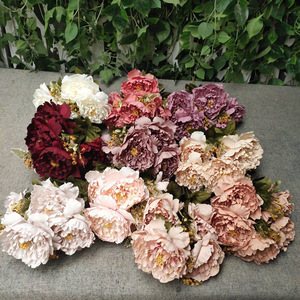 Fleurs artificielles Queyiyi, pivoines polonaises à 11 têtes, 50 cm de haut, accessoires de décoration pour mariage et maison - Product Image 3