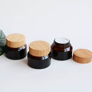 Tarro de Bambú Natural de 15g, 30g, 50g, Envase de Vidrio Ámbar para Crema, Mantequilla, <span class=keywords><strong>Exfoliante</strong></span>, para Cosméticos, Belleza <span class=keywords><strong>Facial</strong></span>, Cuerpo y Piel - Product Image 3