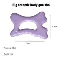 Peigne à cheveux personnalisé en pierre d'agate violette Gua Sha, avec logo, pour massage musculaire