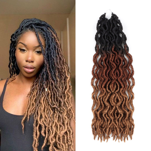 Extensiones de Cabello de Ganchillo Faux Locs Suaves, Onduladas, Estilo Gypsy, Tres Tonos, Rizadas, para <span class=keywords><strong>Trenzas</strong></span> <span class=keywords><strong>Africanas</strong></span> - Product Image 1