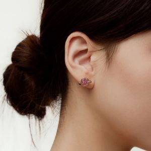 Dylam Tiny Charm <b>Fine</b> Jewelry S925 Silver Rose Gold Plated Christmas Festival Gift Heart Love Shape 5A Zirconia <b>Stud</b> <b>Earrings</b> - Product Image 3