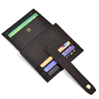 Dompet Kulit Vintage Pria, Dompet Kulit Kuda Gila Ramping Pemegang Kartu untuk Kehidupan Sehari-hari