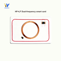 Carte intelligente transparente en PVC T5577 double fréquence, étanche et résistante aux intempéries, 125 kHz 13,56 MHz NFC pour paiement de membres et utilisation hôtelière