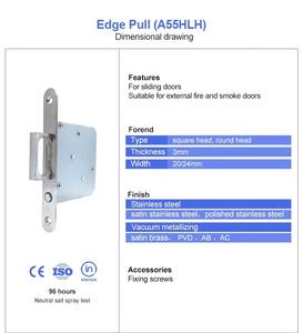 بيع بالجملة حافة مفتاح مضاد للسرقة قفل باب سحب جسم أبواب منزلقة خارجية دخان حريق صلب مقاوم للصدأ ساتان نحاسي PVD AB AC A55HLH - Product Image 5