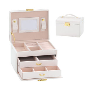 Luxury Travel <b>Jewelry</b> Box Rectangular Portable Three-layer <b>Jewelry</b> <b>Storage</b> Box PU Leather for Rings Necklace <b>Jewelry</b> <b>Storage</b> Box - Product Image 5