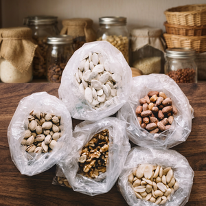 UKHI Biodegradable Clear Food Grade Plastic Packaging Bags Bulk <b>Storage</b> Sacks for Nuts <b>Seeds</b> Walnuts Peanuts Customized - Product Image 1
