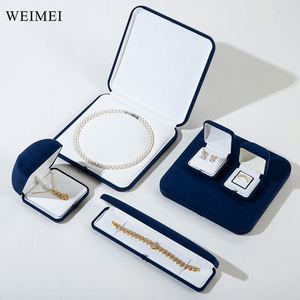 Dark Blue Microfiber Jewelry <b>Box</b> HighEnd Premium Packaging for Luxury Jewelry - Product Image 6