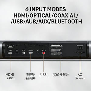 <span class=keywords><strong>Barre</strong></span> <span class=keywords><strong>de</strong></span> <span class=keywords><strong>son</strong></span> home cinéma sans fil 2.1 canaux 160W avec entrées USB/Aux, caisson <span class=keywords><strong>de</strong></span> basses 8 pouces pour système audio surround 3D ARC pour TV HD-020 - Product Image 5