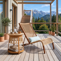 Table d'appoint ronde Meiqi pour l'extérieur, table basse au design moderne, structure en fer résistante aux intempéries, pour patio, jardin, terrasse