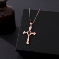 Collier avec pendentif croix en cuivre plaqué or 18 carats, bijoux religieux catholiques pour enfants