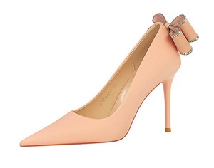 Zapatos de Tacón de Aguja con Lazo de Satén para Mujer, Diseño 20023, Elegantes y Dulces - Product Image 2