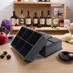 Bpa-miễn phí nhà máy tái sử dụng & Stackable cấp thực phẩm <span class=keywords><strong>Silicone</strong></span> <span class=keywords><strong>Ice</strong></span> Cube Khuôn thiết kế lớn 6 Whiskey <span class=keywords><strong>ice</strong></span> cubes thực phẩm <span class=keywords><strong>Ice</strong></span> Cream công cụ - Product Image 3