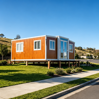 Maison conteneur de luxe moderne extensible et pliable, mini-villa modulaire prête à être expédiée pour le glamping, le bureau, l'hébergement ou comme chambre à coucher