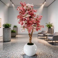 Nouvel Arbre Artificiel de Cerisier Rose Haut de Gamme en Plastique Moderne de 200 CM pour Décoration Intérieure Maison, École, Fête, Mariage, Magasin