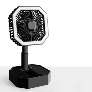New usb charging portable storage fan desktop folding telescopic table fan light small fan