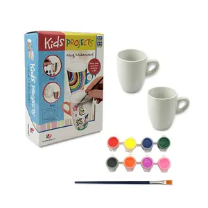 Warnai Sendiri Kit Lukisan Mug Keramik Kopi DIY untuk Anak-anak