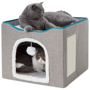 Cama para Gatos con Pelota Esponjosa y Rascador, Cueva para Gatos de Interior y Exterior, Refugio Plegable para Gatitos - Product Image 2