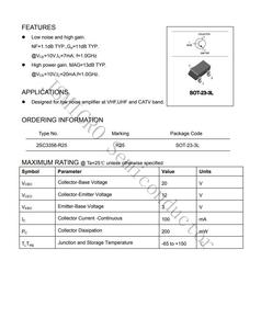 2SC3356 R24 R25 SOT-23 100mA <span class=keywords><strong>12V</strong></span> Transistor plano epitaxial de silicio para control remoto L2SC3356LT1G 3000 uds/rollo - Product Image 3
