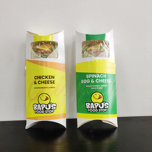 Caja de Papel para Enrollar Pollo, Burritos y Shawarma, Desechable y Personalizada, con Forma de Almohada y Ventana - Product Image 2