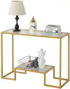 Console de mesa espelhado, tabela de luxo moderno de metal dourado vidro temperado expelhado mesas de entrada entrada entrada entrada entrada entrada tabelas console de mesa