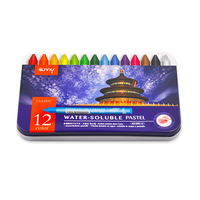 Haute qualité 12 couleurs 3 en 1 pastel professionnel soluble dans l'eau pour le dessin