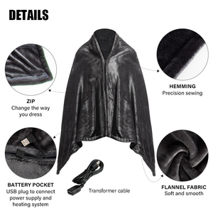 Venta al por mayor de invierno de calor de lujo chal manta de felpa suave Usb portátil manta eléctrica calentada Coperta Riscaldata Usb - Product Image 3