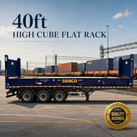 Conteneur d'expédition ISO CSC certifié 40HC, plateforme plate pliable, cadre en acier robuste pour le transport de marchandises industrielles