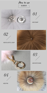 Usine de gros <span class=keywords><strong>fausse</strong></span> <span class=keywords><strong>fourrure</strong></span> de renard pompon ou <span class=keywords><strong>fausse</strong></span> <span class=keywords><strong>fourrure</strong></span> de raton laveur pom pom ball avec bouton pression - Product Image 6