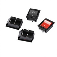 Interrupteur à bascule pour bateau, quatre pattes, avec voyant LED rouge, modèle KCD4-A, noir, vente en gros