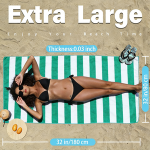 Toallas de <span class=keywords><strong>Playa</strong></span> al por Mayor de Microfibra XL de Buena Calidad, Lisas, de Plástico Reciclado, Verdes, con Rayas Dock and Bay, <span class=keywords><strong>sin</strong></span> Borlas - Product Image 5
