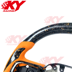 For Dodge Ram 1500 Custom Sports Style Orange Forged Carbon Fiber Steering Wheel for Ram 2500 3500 4500 TRX RHO SRT 2018-2023 - Product Image 2