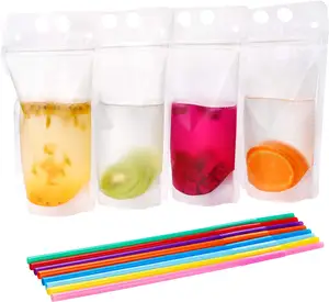 Bolsa de embalaje reutilizable para comida de bebé, paquete de Yogurt y fruta líquida, con cuchara
