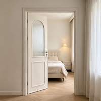 Porte intérieure en verre cintrée de style français, en polymère blanc, insonorisée, pour hôtel, cuisine, salon, espaces commerciaux