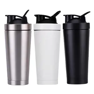 Aço inoxidável shakers com logotipo proteína ginásio shaker garrafa shaker personalizado