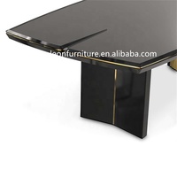 Bens — ensemble de table à manger de luxe personnalisé, meuble avec jambes en acier inoxydable, 8 places