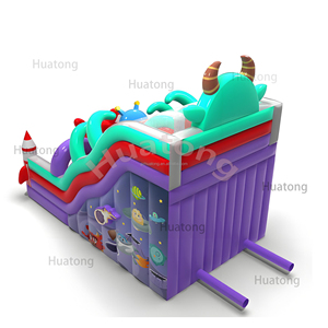 Huatong ngoài trời đôi làn người ngoài hành tinh Inflatable khô trượt thư bị trả lại nhà bouncy lâu đài trượt bơm hơi cho trẻ em - Product Image 5