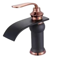 Robinet cascade d'hôtel 1 trou robinet de lavabo en cuivre sortie carrée eau froide et chaude évier de salle de bain mélangeur robinet en céramique en laiton