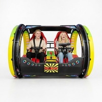 Voiture électrique rotative à 360 degrés à deux places, équipement d'amusement avec éclairage LED extérieur, pour 2 personnes, en métal, pour parcs et centres commerciaux