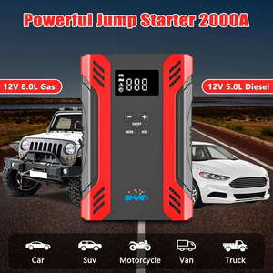 Arrancador de batería de coche portátil de 12V, bomba de neumáticos, luz LED, Kit de emergencia de refuerzo de batería automático, pantalla Digital a prueba de chispas 2000a para coches - Product Image 2