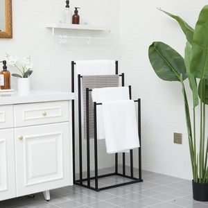 Factory New Modern Eco-Friendly 3-Layer Freestanding Steel Towel Drying <b>Rack</b> for Commercial Use Multifunction Bathroom - Product Image 3