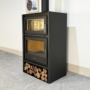 Stufa <span class=keywords><strong>a</strong></span> <span class=keywords><strong>Legna</strong></span> Moderna da Interno, Caminetto Indipendente con Forno per Pizza Integrato - Product Image 2
